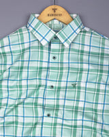Cortazar Green With White Check Oxford Cotton Shirt