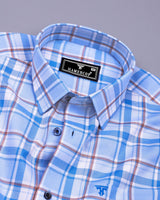 Cortazar Blue With White Check Oxford Cotton Shirt