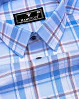 Cortazar Blue With White Check Oxford Cotton Shirt