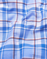 Cortazar Blue With White Check Oxford Cotton Shirt