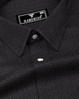 Icon Black With Cream Printed Dobby Cotton Shirt