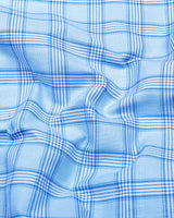 Izola AquaBlue With White Check Oxford Cotton Shirt