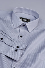 Masculine dark grey stripe shirt
