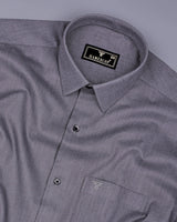 Modesto Gray Textured Solid Dobby Cotton Shirt