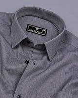 Modesto Gray Textured Solid Dobby Cotton Shirt