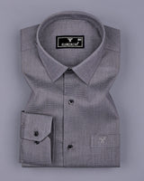 Modesto Gray Textured Solid Dobby Cotton Shirt