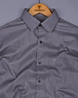 Modesto Gray Textured Solid Dobby Cotton Shirt