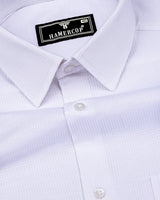 Modesto White Textured Solid Dobby Cotton Shirt