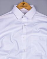 Modesto White Textured Solid Dobby Cotton Shirt