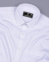 Modesto White Textured Solid Dobby Cotton Shirt