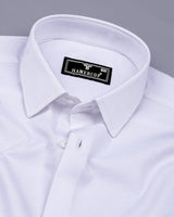 Modesto White Textured Solid Dobby Cotton Shirt