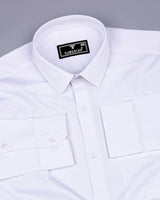 Modesto White Textured Solid Dobby Cotton Shirt