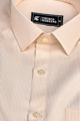 Masculine light yellow stripe shirt