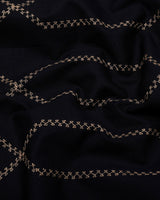 Zinzibar Black With Cream Thread Art Cotton Shirt Style Kurta