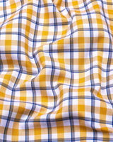 Wigton Yellow With White Twill Check Cotton Shirt