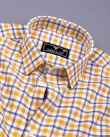Wigton Yellow With White Twill Check Cotton Shirt