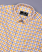 Wigton Yellow With White Twill Check Cotton Shirt