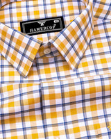 Wigton Yellow With White Twill Check Cotton Shirt