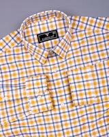 Wigton Yellow With White Twill Check Cotton Shirt