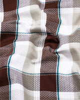 Crollon Brown With White Check Dobby Cotton Shirt