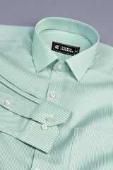 Masculine olive green stripe shirt