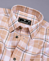 Combon Cream With White Waffle Dobby Check Shirt