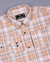 Combon Cream With White Waffle Dobby Check Shirt