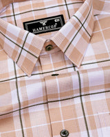 Combon Cream With White Waffle Dobby Check Shirt