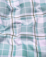 Combon Green With White Waffle Dobby Check Shirt