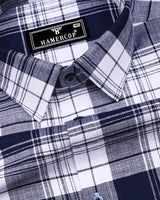 Cosenza Blue With White Check Dobby Cotton Shirt