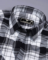 Cosenza Black With White Check Dobby Cotton Shirt
