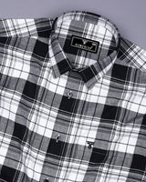 Cosenza Black With White Check Dobby Cotton Shirt