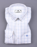 Mosta Blue With White Waffle Dobby Check Shirt
