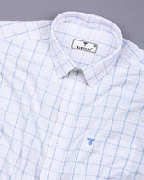 Mosta Blue With White Waffle Dobby Check Shirt
