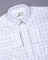 Mosta Blue With White Waffle Dobby Check Shirt