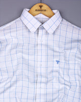 Mosta Blue With White Waffle Dobby Check Shirt