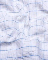 Mosta Blue With White Waffle Dobby Check Shirt