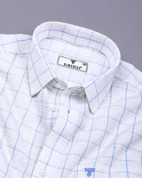 Mosta Blue With White Waffle Dobby Check Shirt