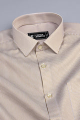 Masculine dark brown stripe shirt