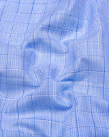 Canizaro Blue Dobby Check Formal Cotton Shirt