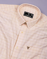 Canizaro Cream Dobby Check Formal Cotton Shirt