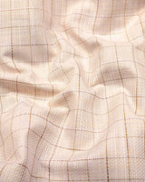 Canizaro Cream Dobby Check Formal Cotton Shirt