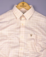 Canizaro Cream Dobby Check Formal Cotton Shirt