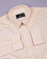 Canizaro Cream Dobby Check Formal Cotton Shirt