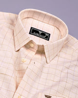 Canizaro Cream Dobby Check Formal Cotton Shirt