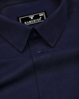 Navyblue Self Stripe Plaid Flannel Solid Cotton Shirt