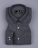 Zombie Gray Zigzag Texture Plaid Flannel Cotton Shirt