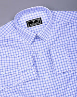 Preston Blue With White Check Premium Giza Shirt