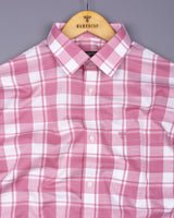 Blitar Pink With White Check Dobby Cotton Shirt
