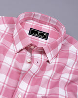 Blitar Pink With White Check Dobby Cotton Shirt